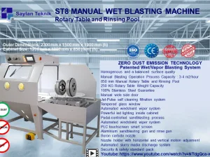 ST8 Manual WetBlasting Cabinet for AL Ext. Dies